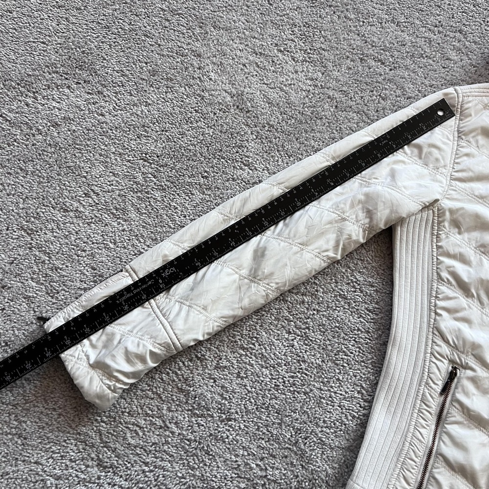 PrAna Diva Sherpa Fleece Jacket Womens M White Full Zip Rib Knit Outdoor - Picture 15 of 16